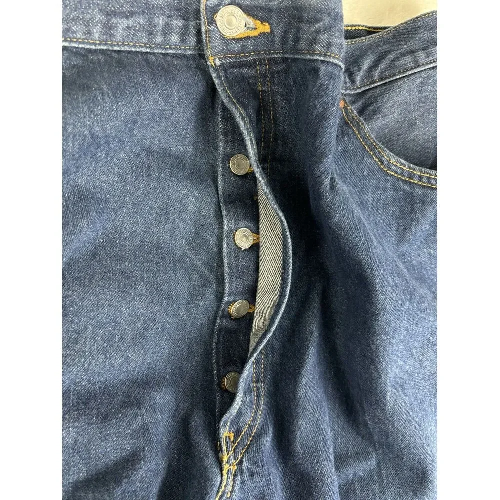 Levi's Mens Jeans 501 Button Fly Blue Denim‎ Jeans Size 46x32 (42x28 Measured)